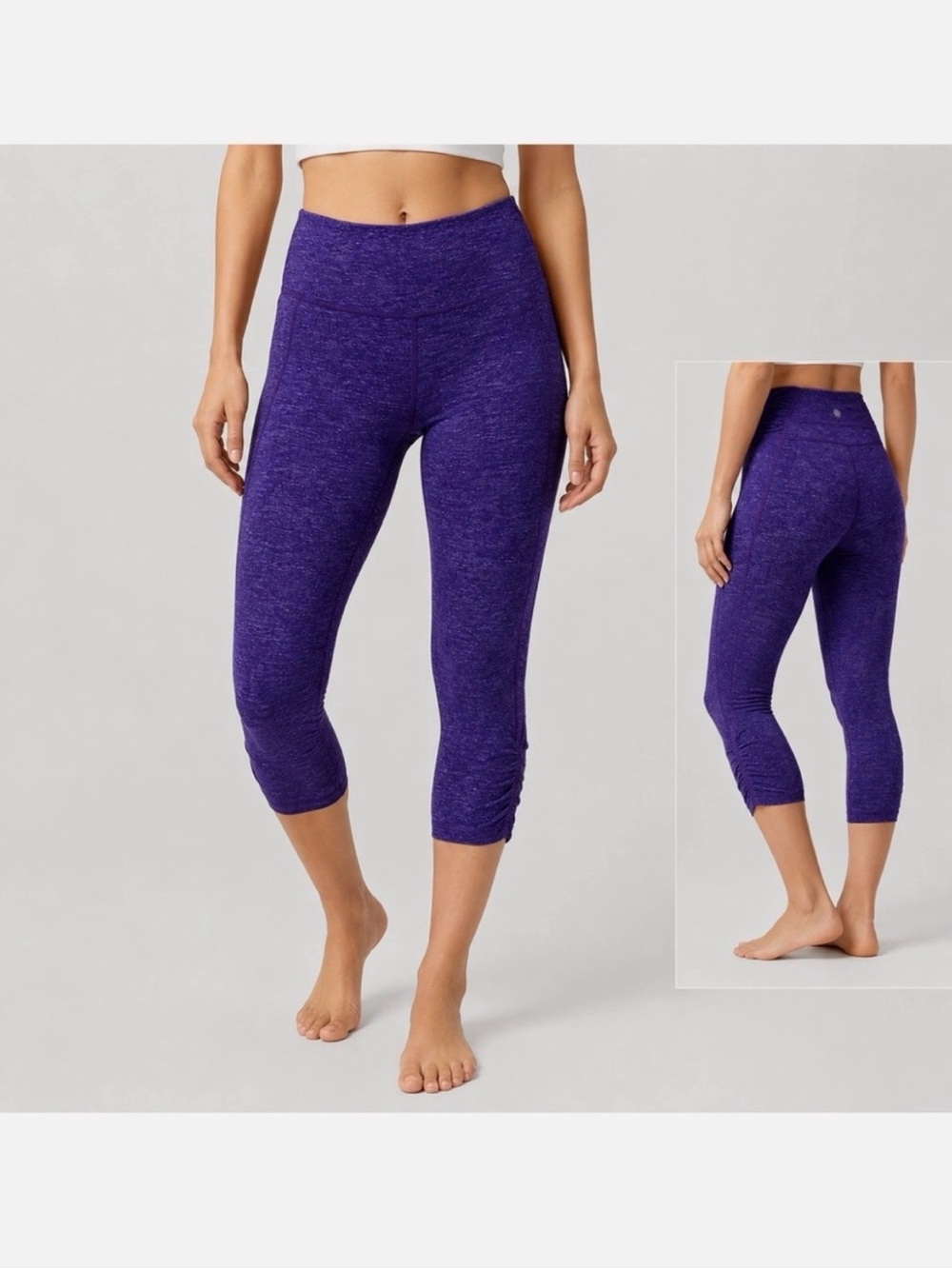 Athleta Purple Capri Leggings XS Workout Yoga Cropped Tights High Waisted